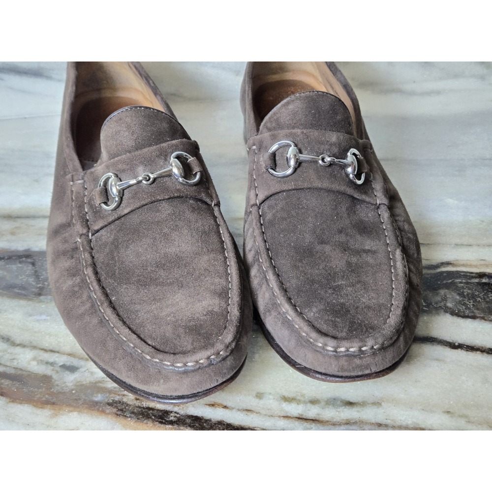 Peter Huber Horsebit Buckle Chocolate Suede Loafers Men's size 11 - Picture 13 of 16